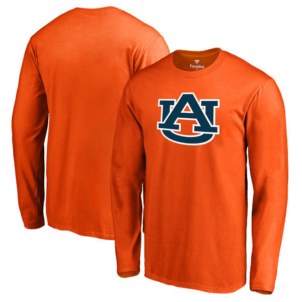 Auburn Tigers Men's Orange Navy Logo Hot Printing College NCAA Authentic Football T-Shirts SGL6374JO
